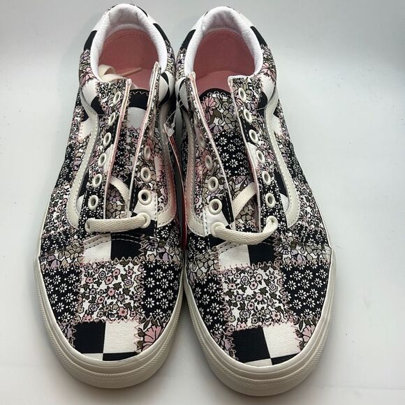 Vans Old Skool‎ Patchwork Floral Black & White Skate Shoes- NWT- men size 9 - Picture 7 of 7